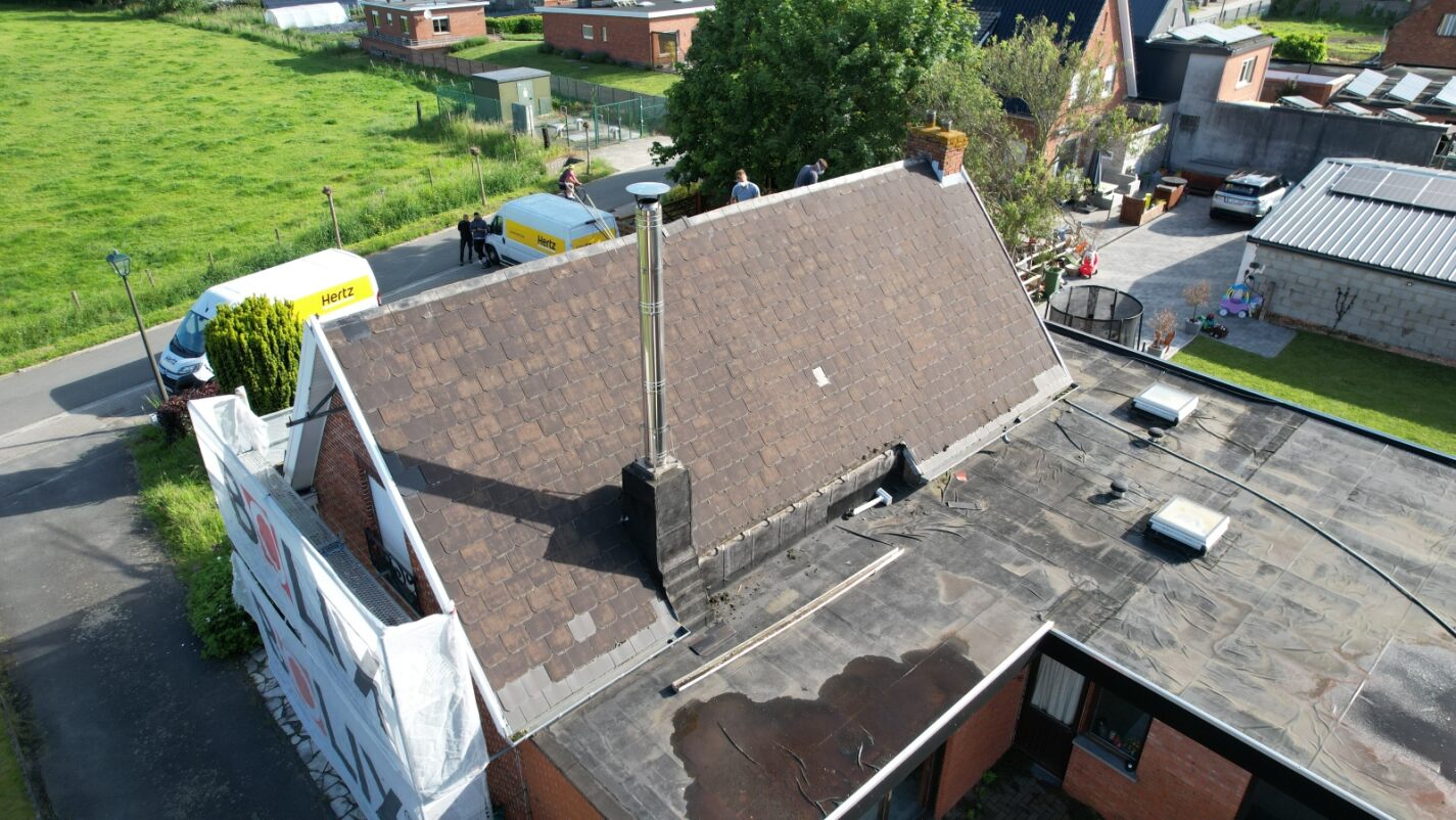 Dakwerken in Berlare: situatie voor de werken