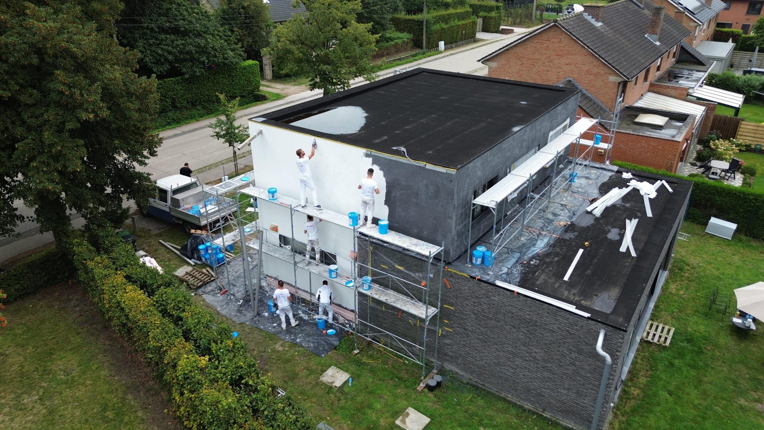 Gevelwerken in Drongen: situatie voor de werken