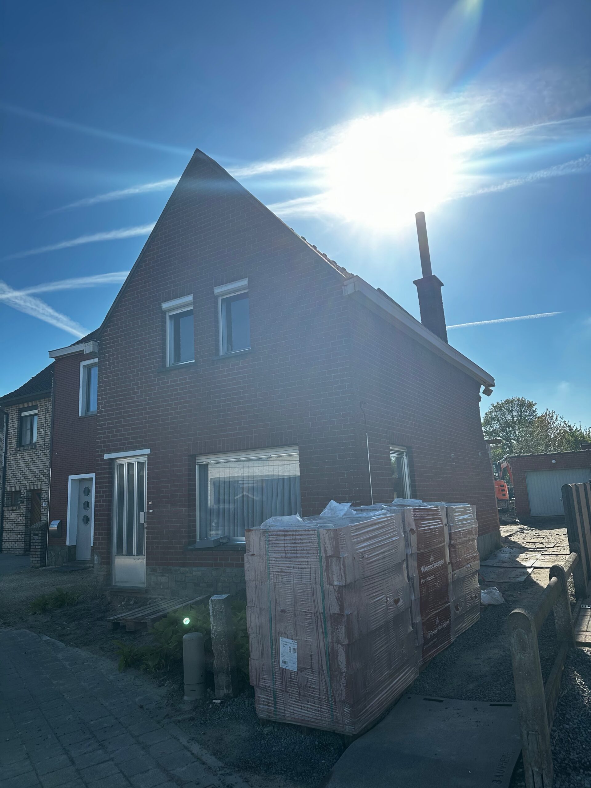 Gevelwerken in Waregem: situatie voor de werken