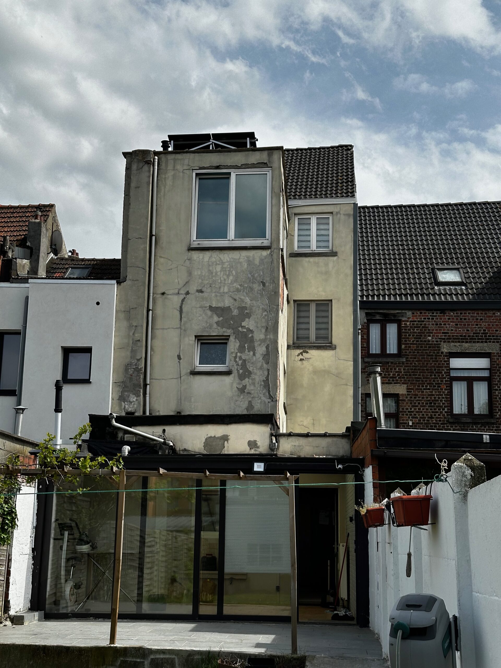 Gevelwerken in Vilvoorde: situatie voor de werken