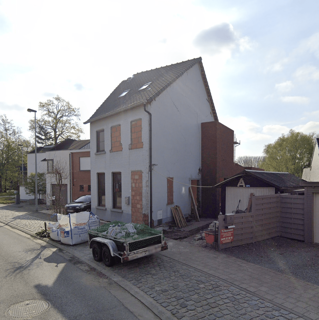 Gevelwerken in Wetteren: situatie voor de werken