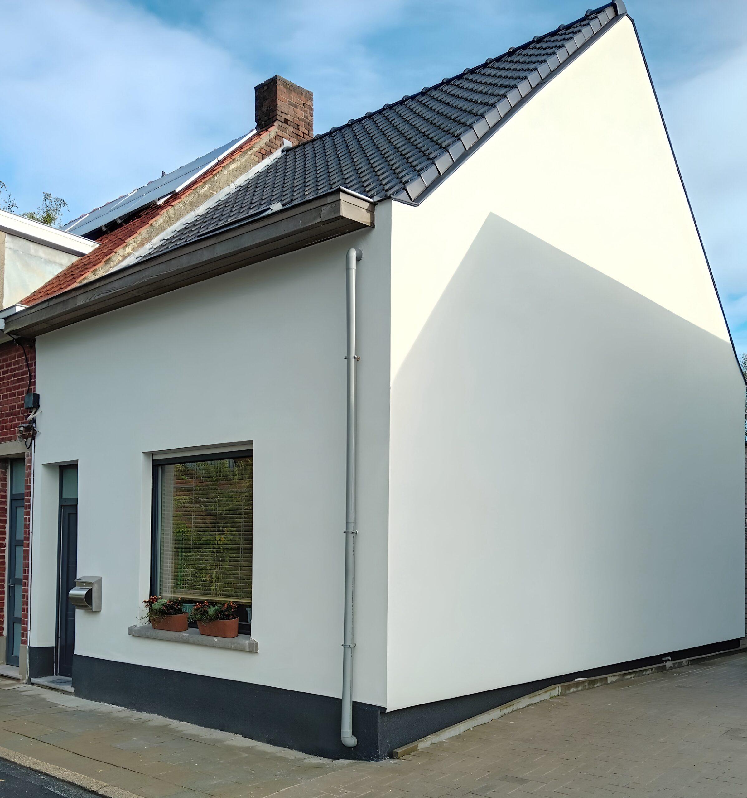 Witte crepi gevel Recotex